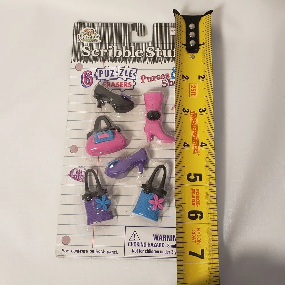 NEW Purses & Shoes Puzzle Erasers The Write Dudes 6 Pack Fun Toys Scribble Stuff